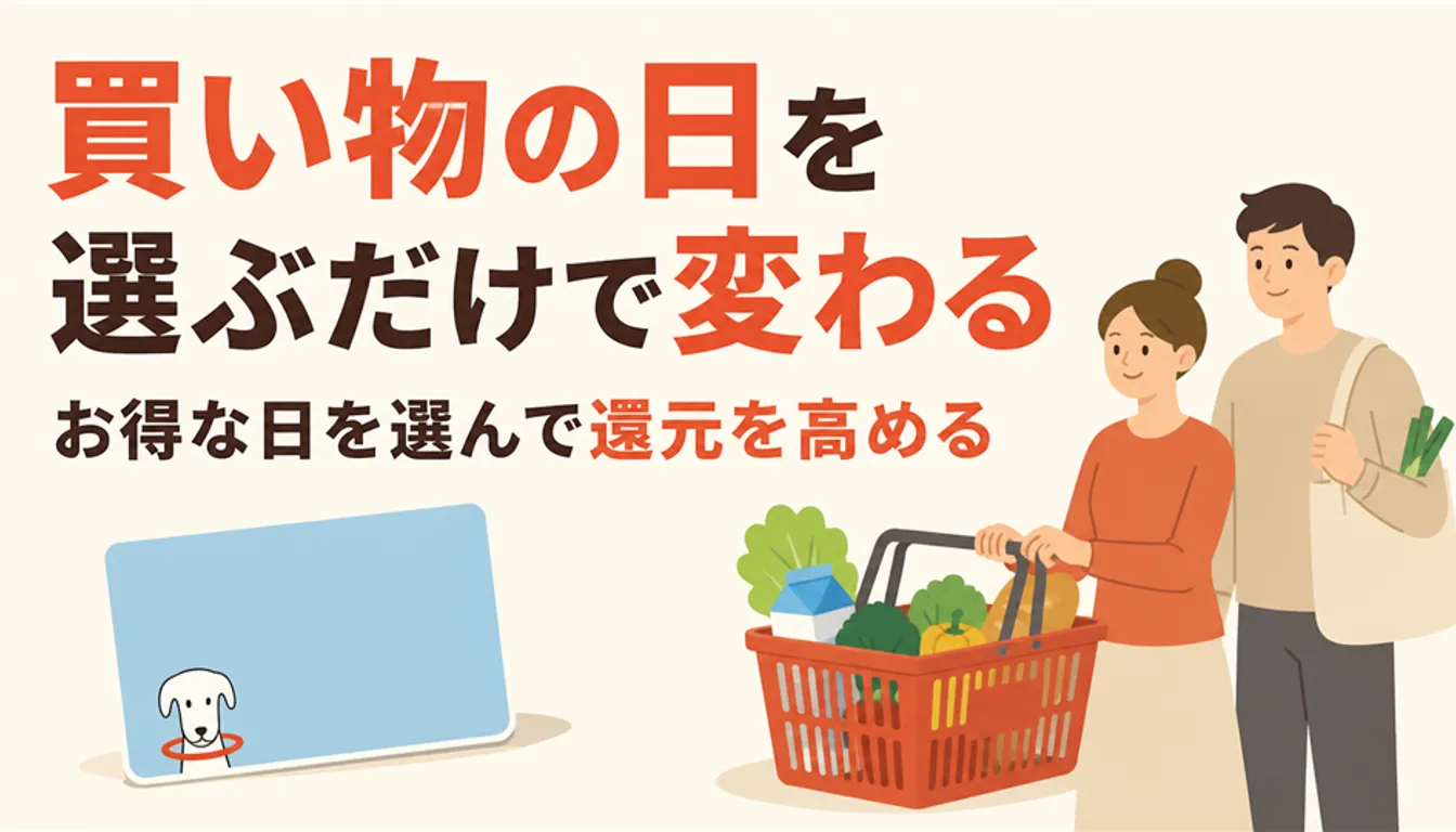 WAONカードと食料品が入った買い物かご