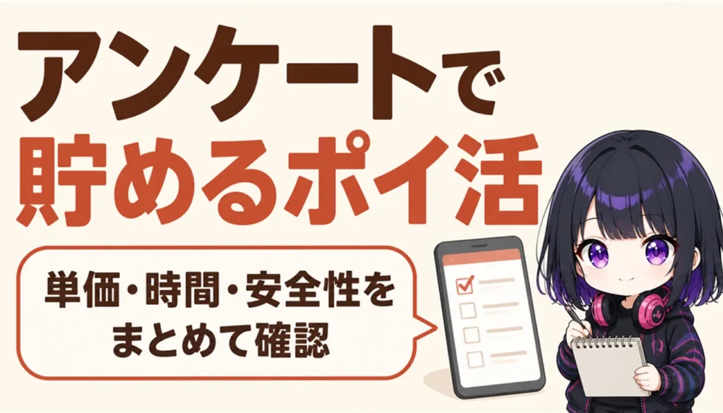 アンケート画面を表示したスマートフォン