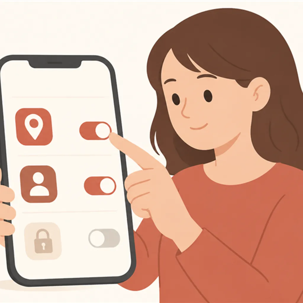 位置情報などの権限設定を切り替えるスマホ画面