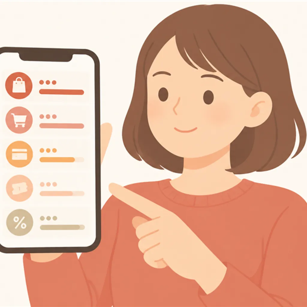 還元率の比較一覧を表示したスマートフォンの画面