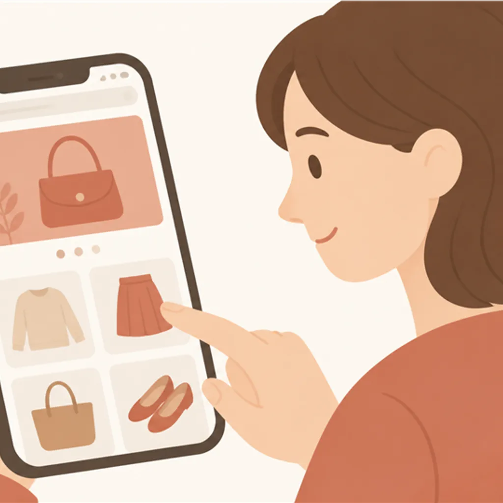 アドレスバーが見えるブラウザで買い物ページを開いた様子
