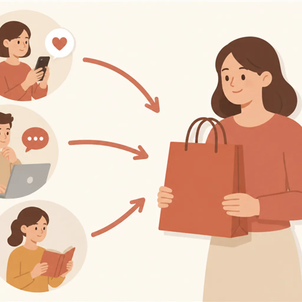 三つのポイントの出どころが一つの買い物に集まる図