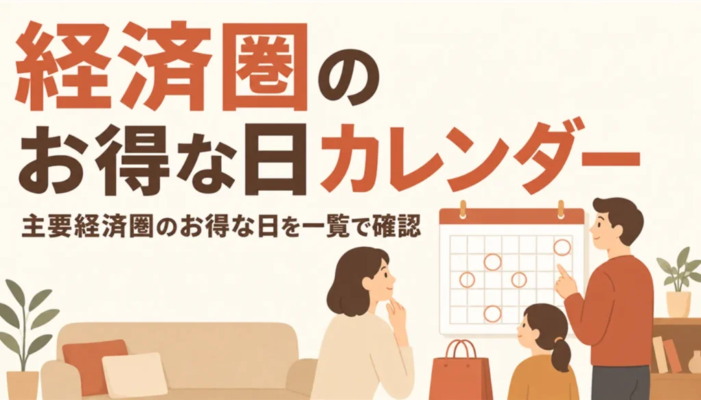 お得な買い物日に印をつけた月間カレンダー
