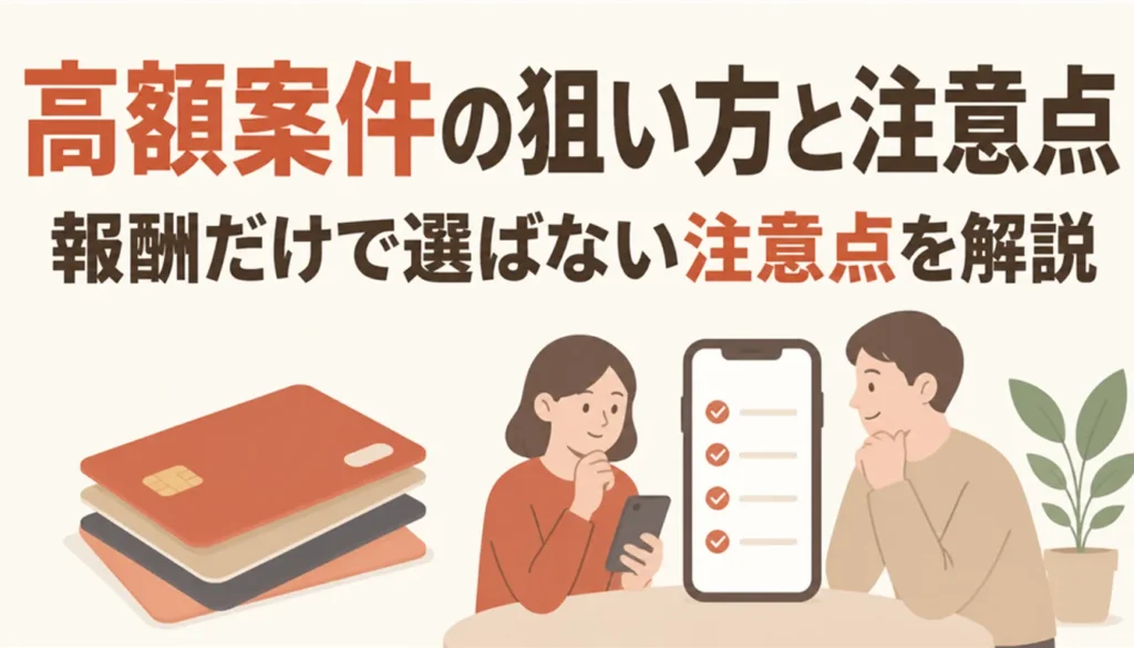 重ねたクレジットカードとチェックリストを表示したスマートフォン