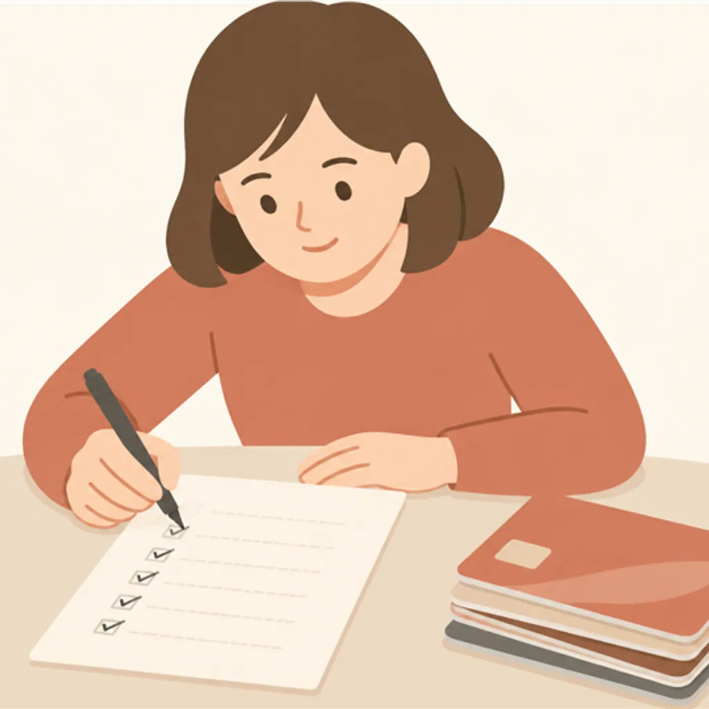 解約期限を書き出したメモとカードの束