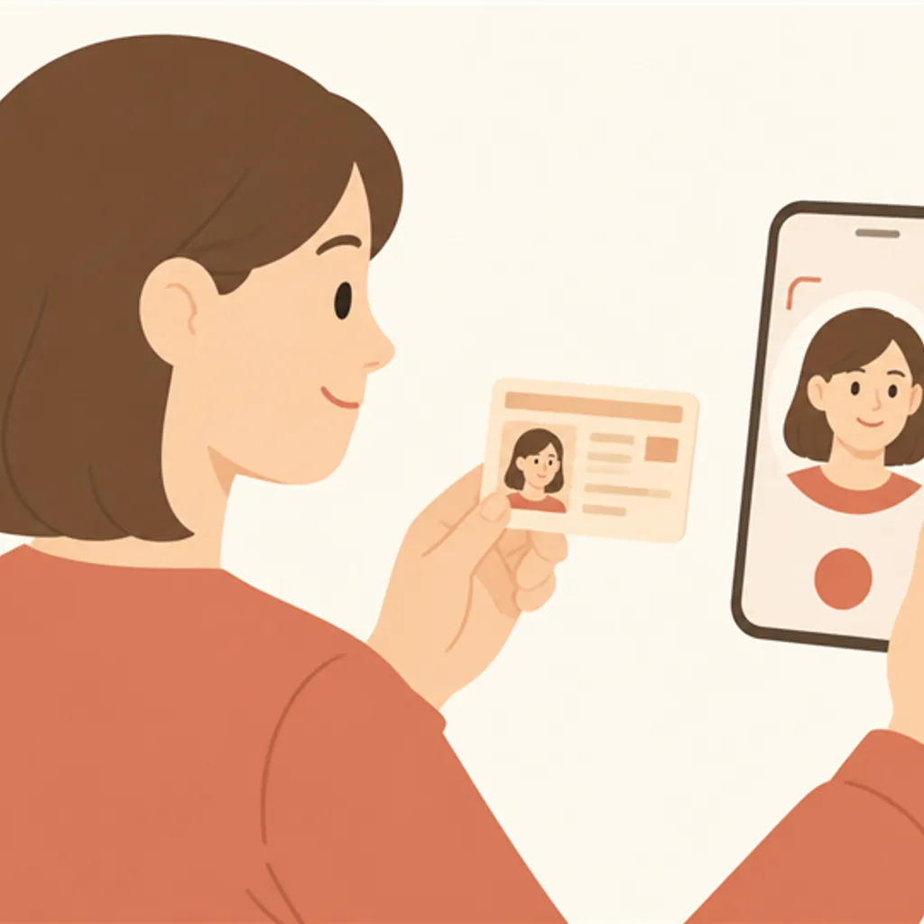 本人確認書類とスマホの撮影確認画面