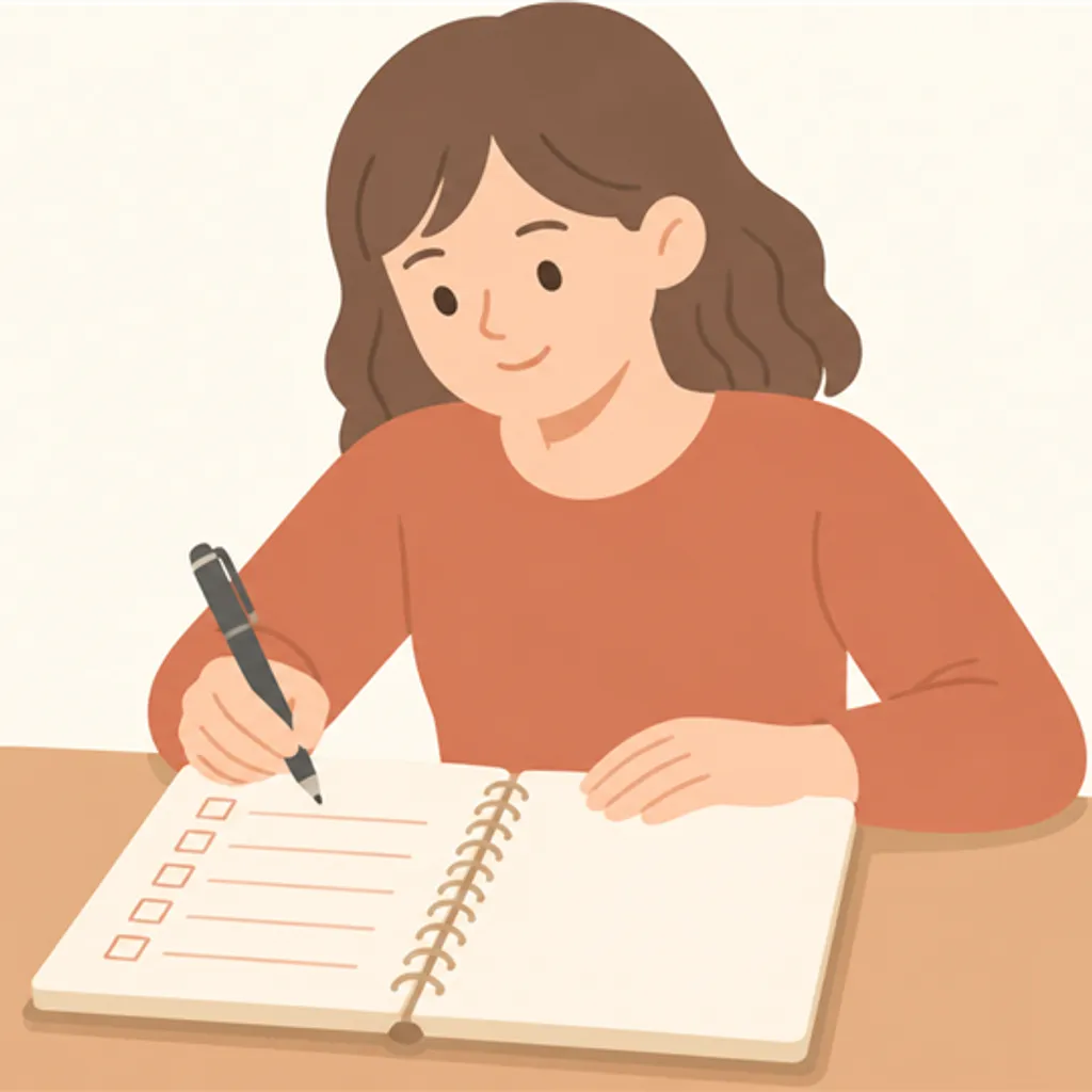ポイ活の進め方を書き出したノートとペン