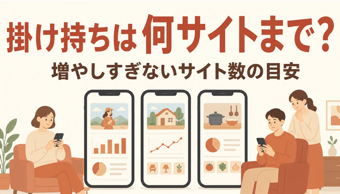 3つのポイントサイト画面を並べて比べるスマートフォン