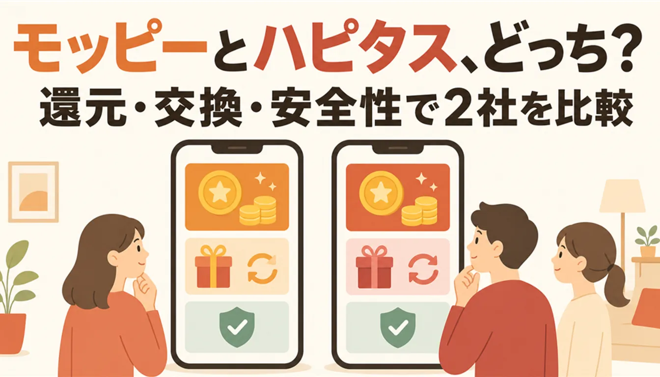 2台のスマホでポイントサイトを見比べる様子