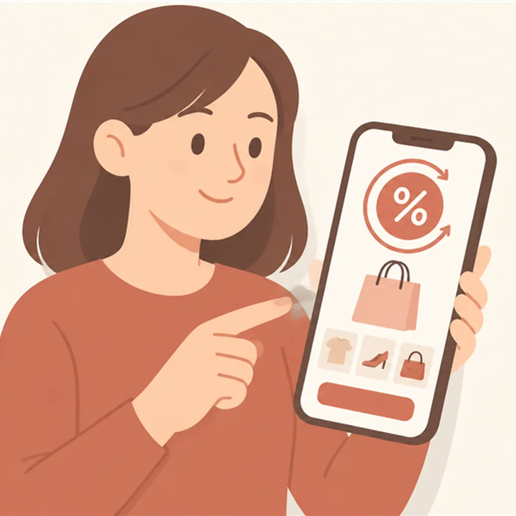スマホ画面に表示された買い物の還元率