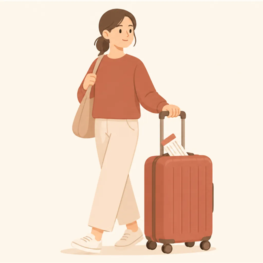 搭乗券を挟んだ旅行用スーツケース