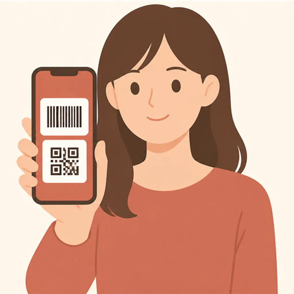 バーコード決済アプリを開いたスマートフォン