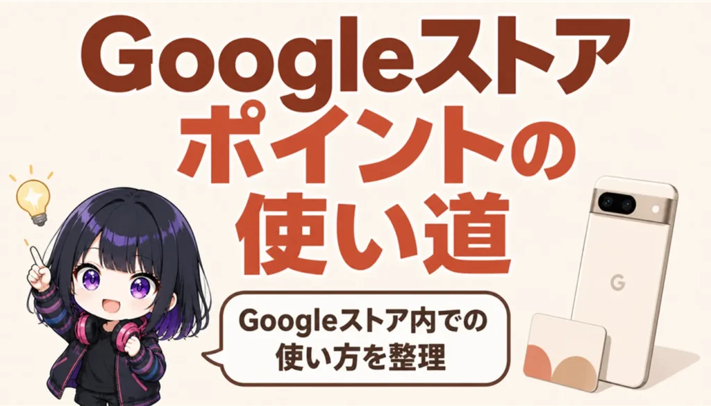 Googleストアポイントの使い道を示すスマートフォンとポイント残高カード