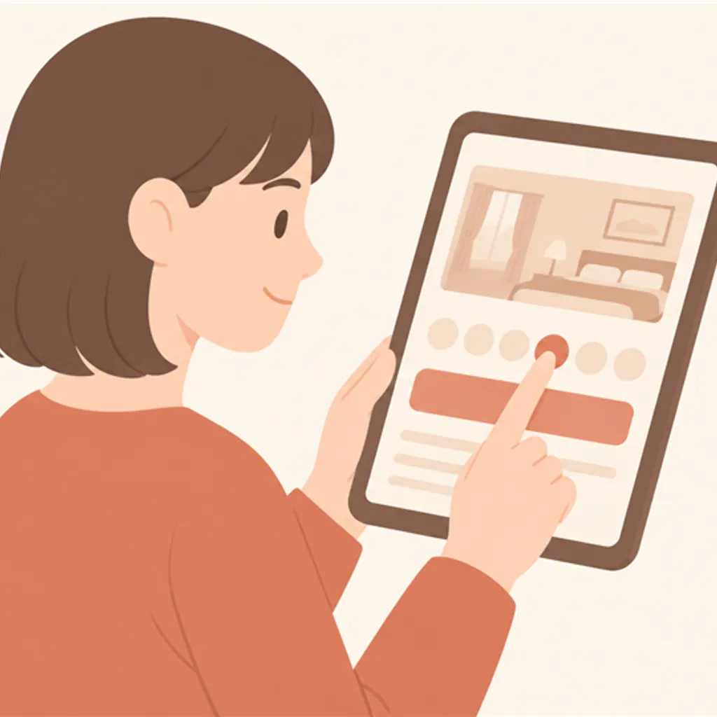 予約画面のポイント利用欄を操作する手元