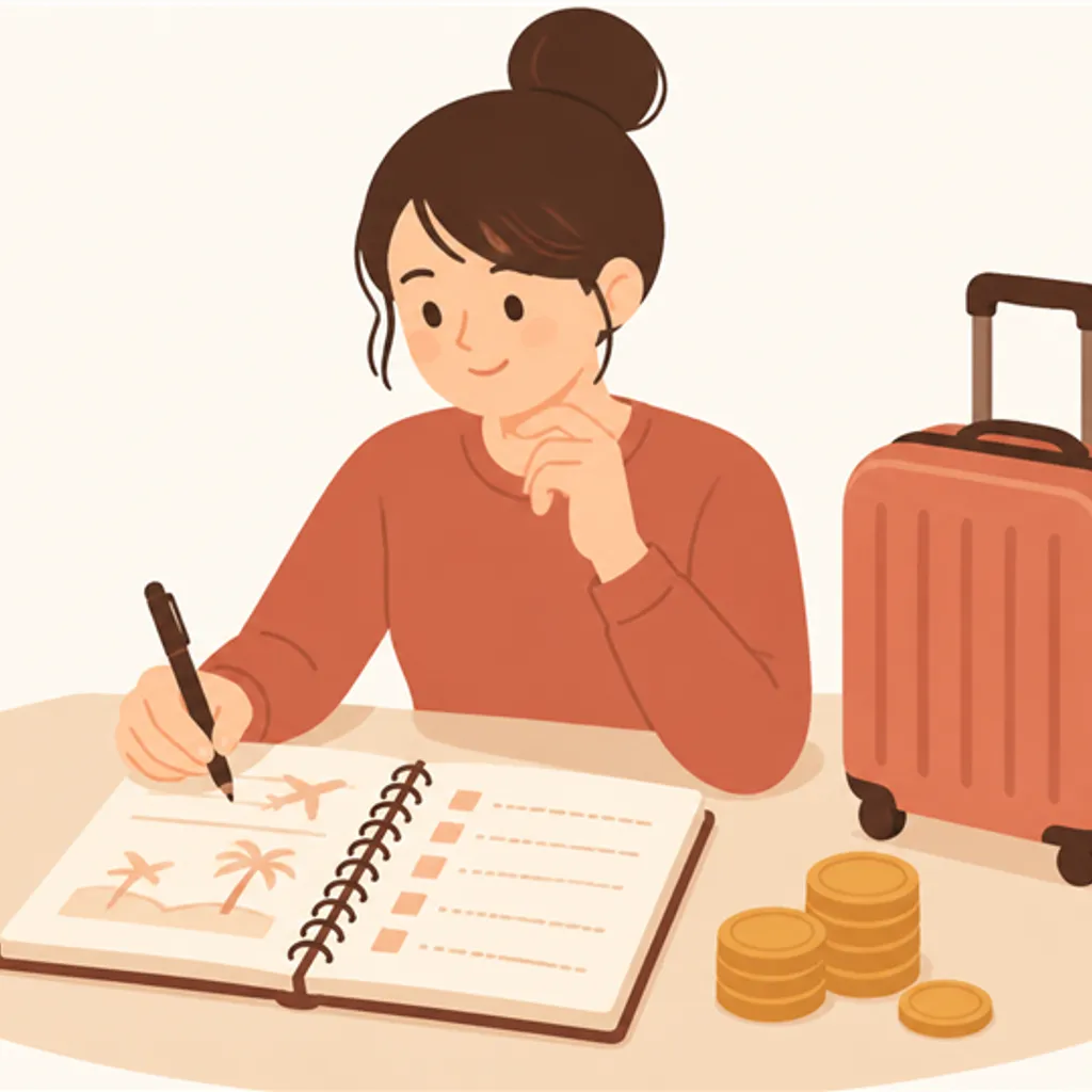 貯めたポイントを旅行に使うイメージの小物